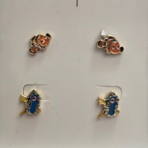 Fish-Themed Orange and Blue Earrings